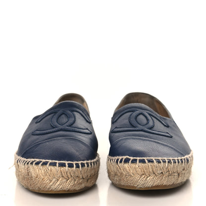 Chanel Lambskin CC Espadrilles 38 Dark Navy 2 of 11