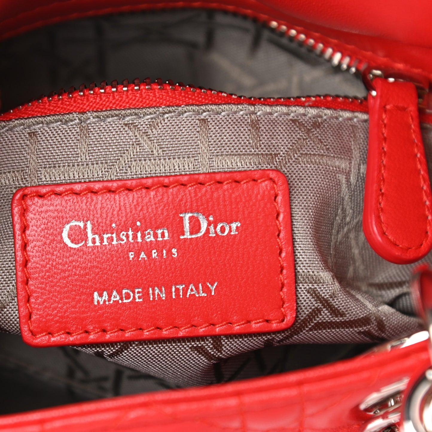Lambskin Cannage Mini Lady Dior Red