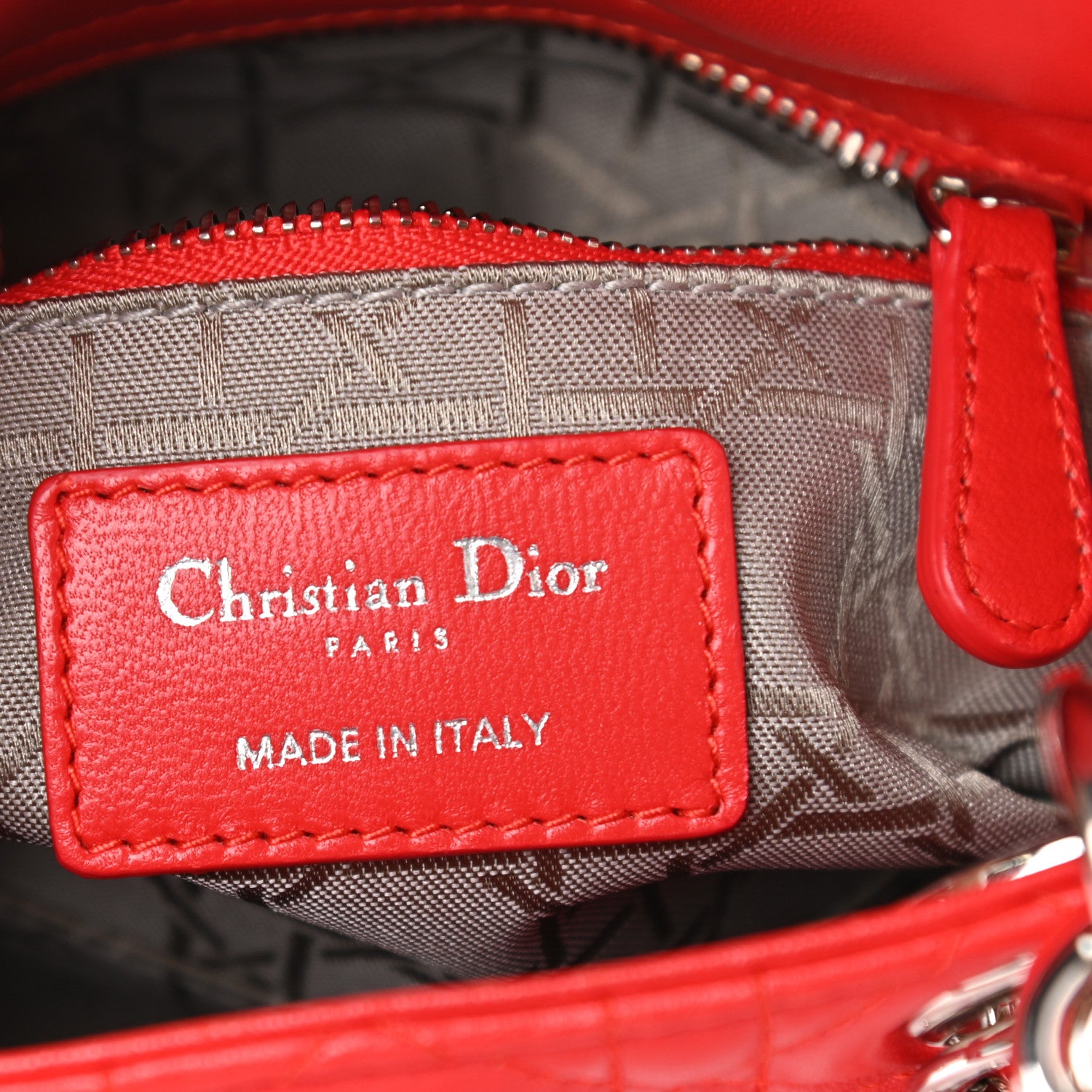 Christian Dior Lambskin Cannage Mini Lady Dior Red 5 of 7