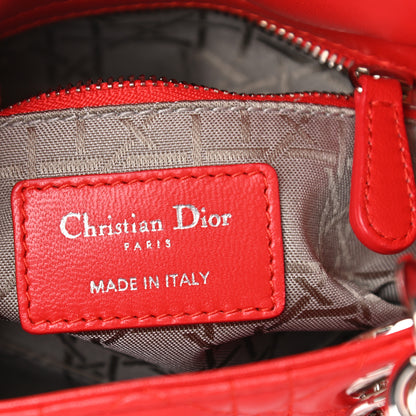 Christian Dior Lambskin Cannage Mini Lady Dior Red 5 of 7