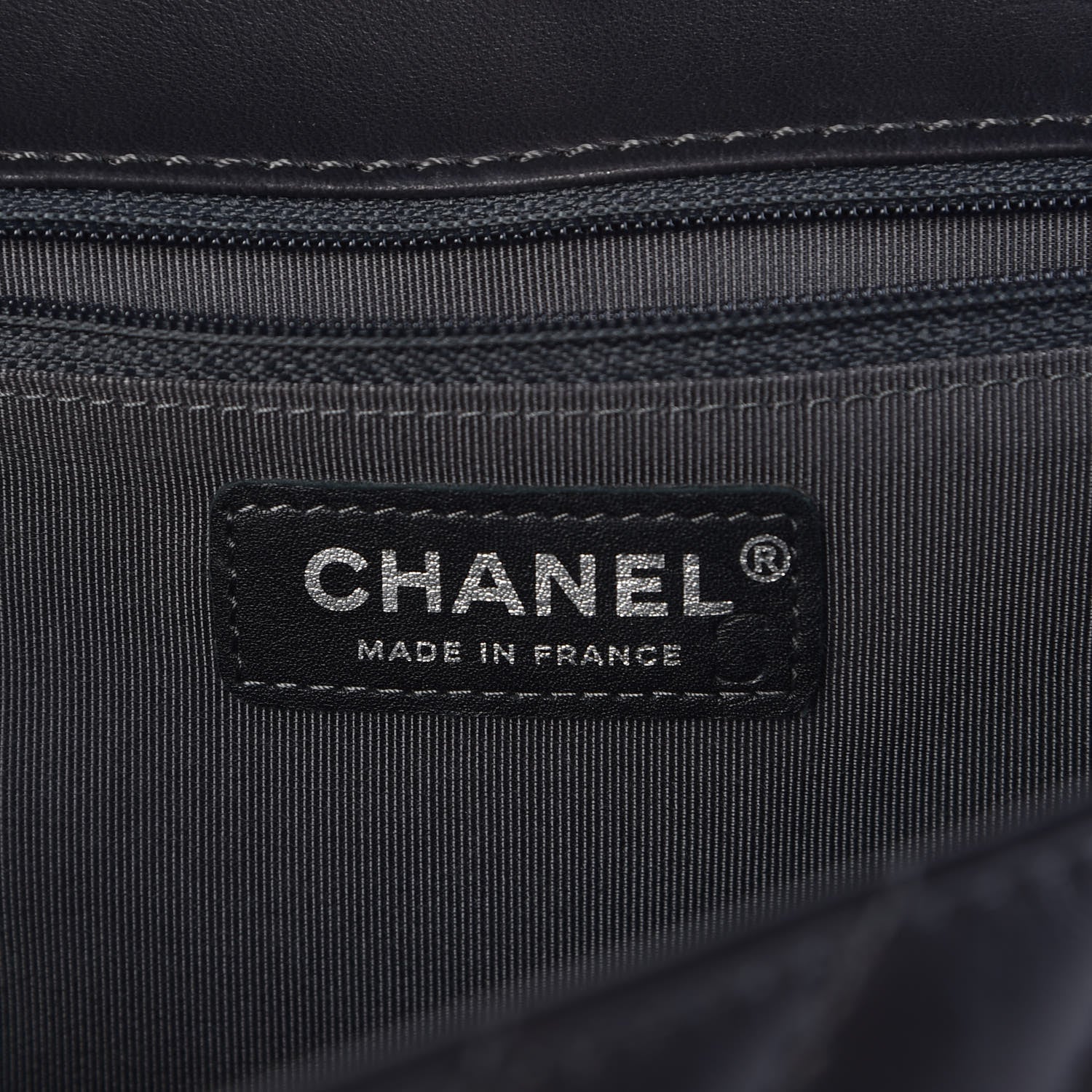 Chanel Lambskin Surpique Chevron Medium Single Flap Grey 4 of 8