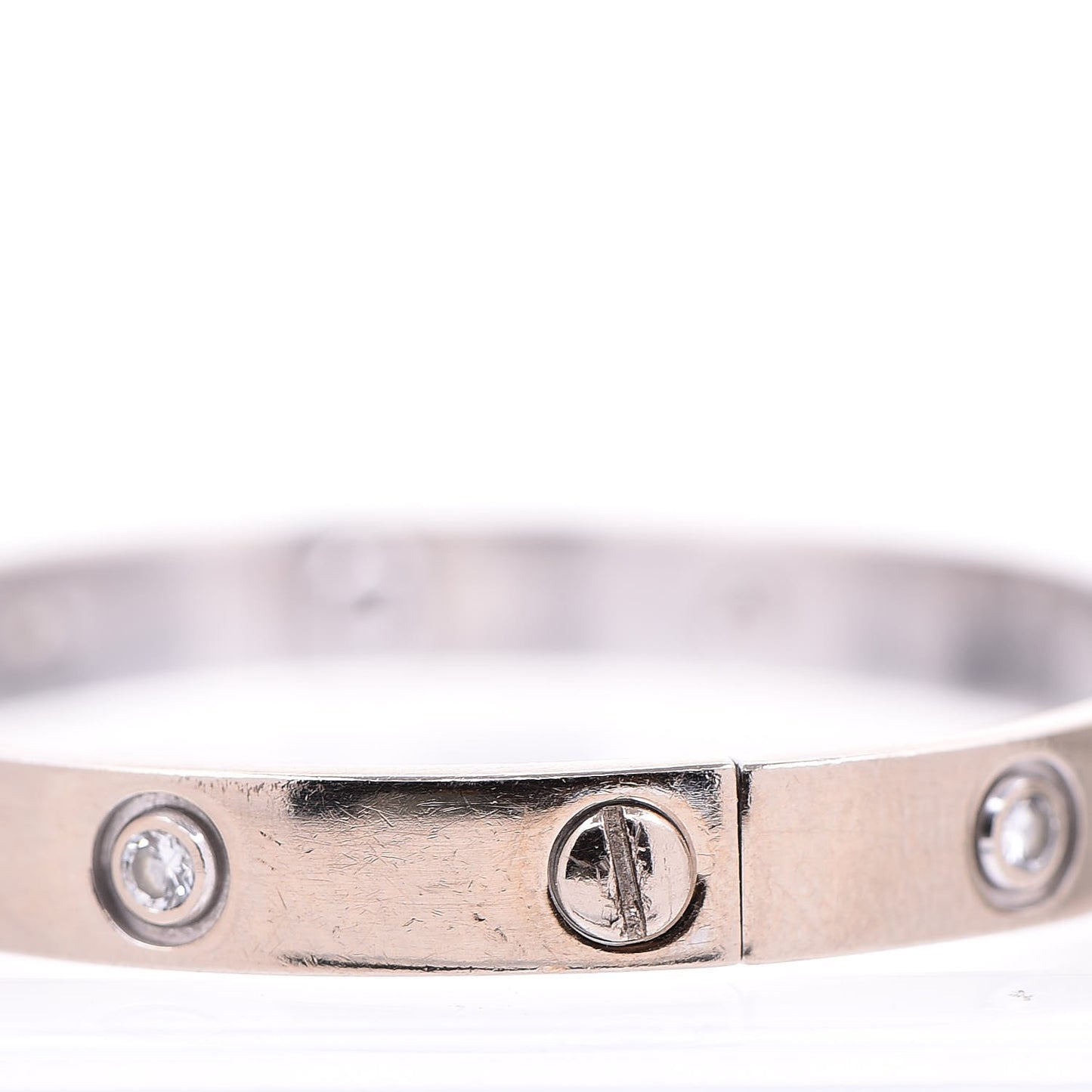 18K White Gold 6 Diamond LOVE Bracelet 16