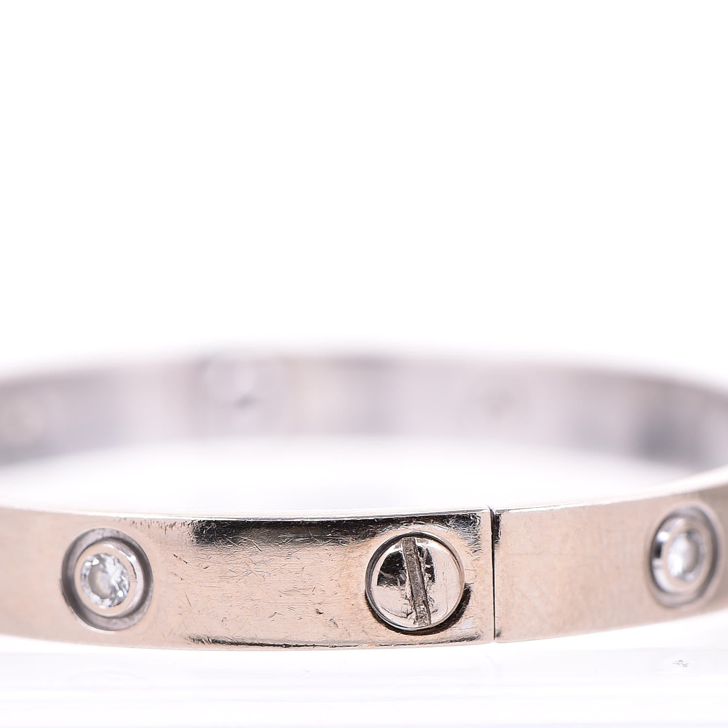 Cartier 18K White Gold 6 Diamond LOVE Bracelet 16 5 of 10
