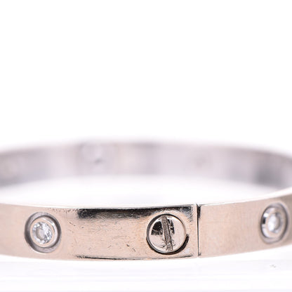 Cartier 18K White Gold 6 Diamond LOVE Bracelet 16 5 of 10