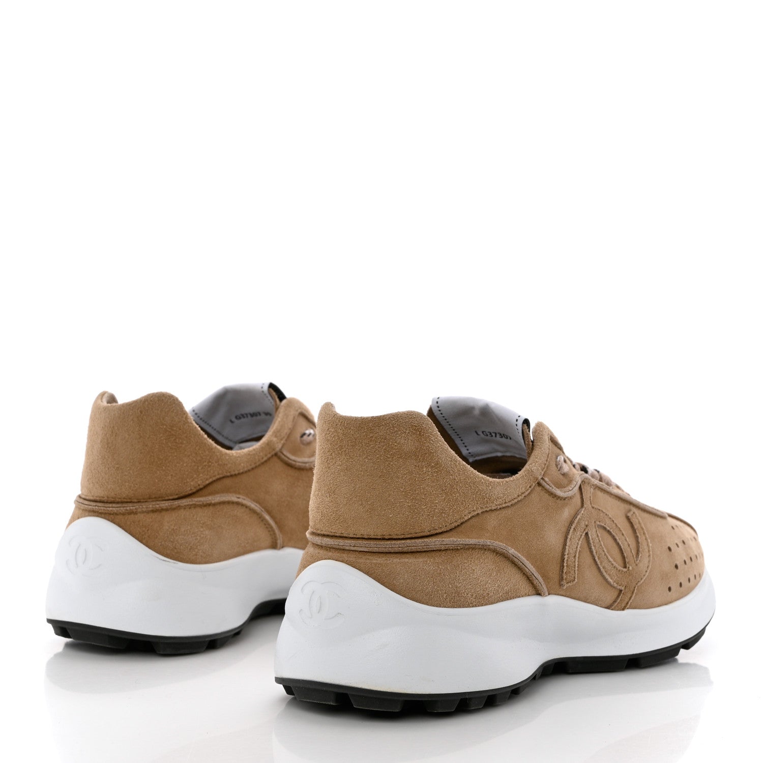 Chanel Suede Goatskin CC Sneakers 39 Dark Beige 4 of 11