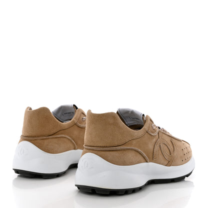 Chanel Suede Goatskin CC Sneakers 39 Dark Beige 4 of 11