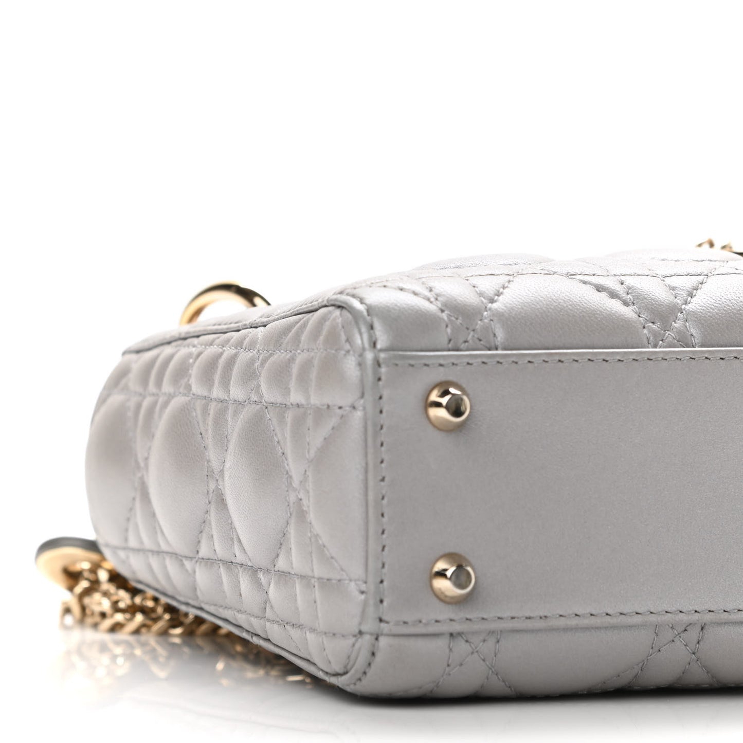 Lambskin Cannage Mini Lady Dior Grey