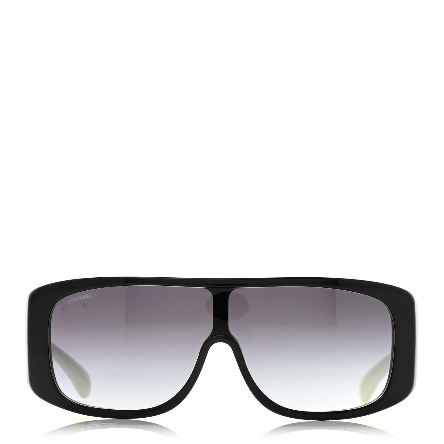 Chanel Lambskin Shield Quilted Sunglasses 71267 Black Grey 2 of 8