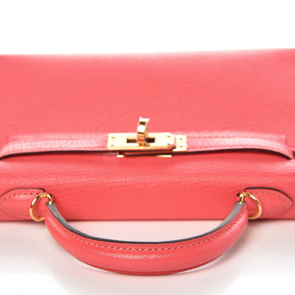 Hermes Chevre Mysore Mini Kelly Sellier 20 Rose Lipstick 26 of 29