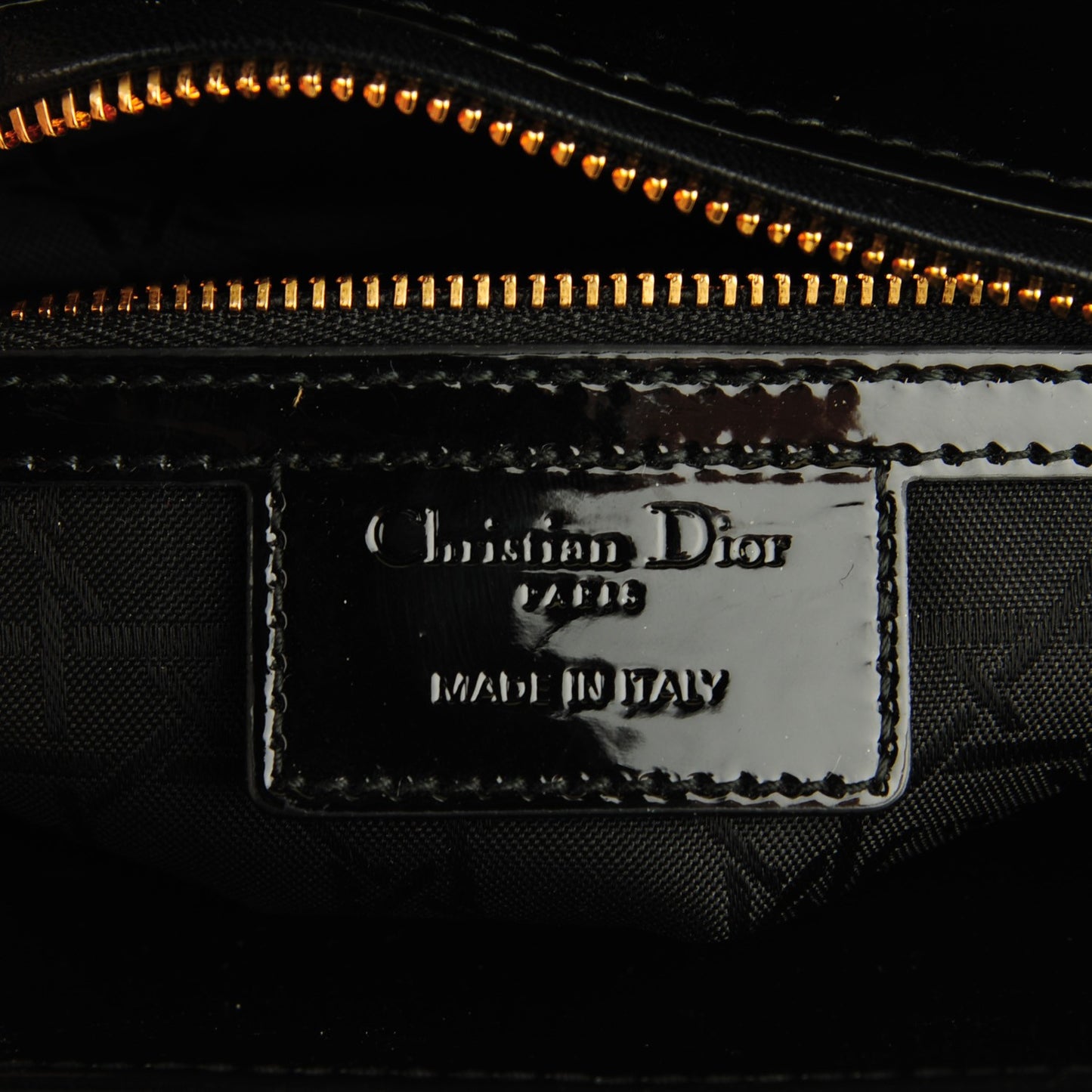 Patent Cannage Medium Lady Dior Black