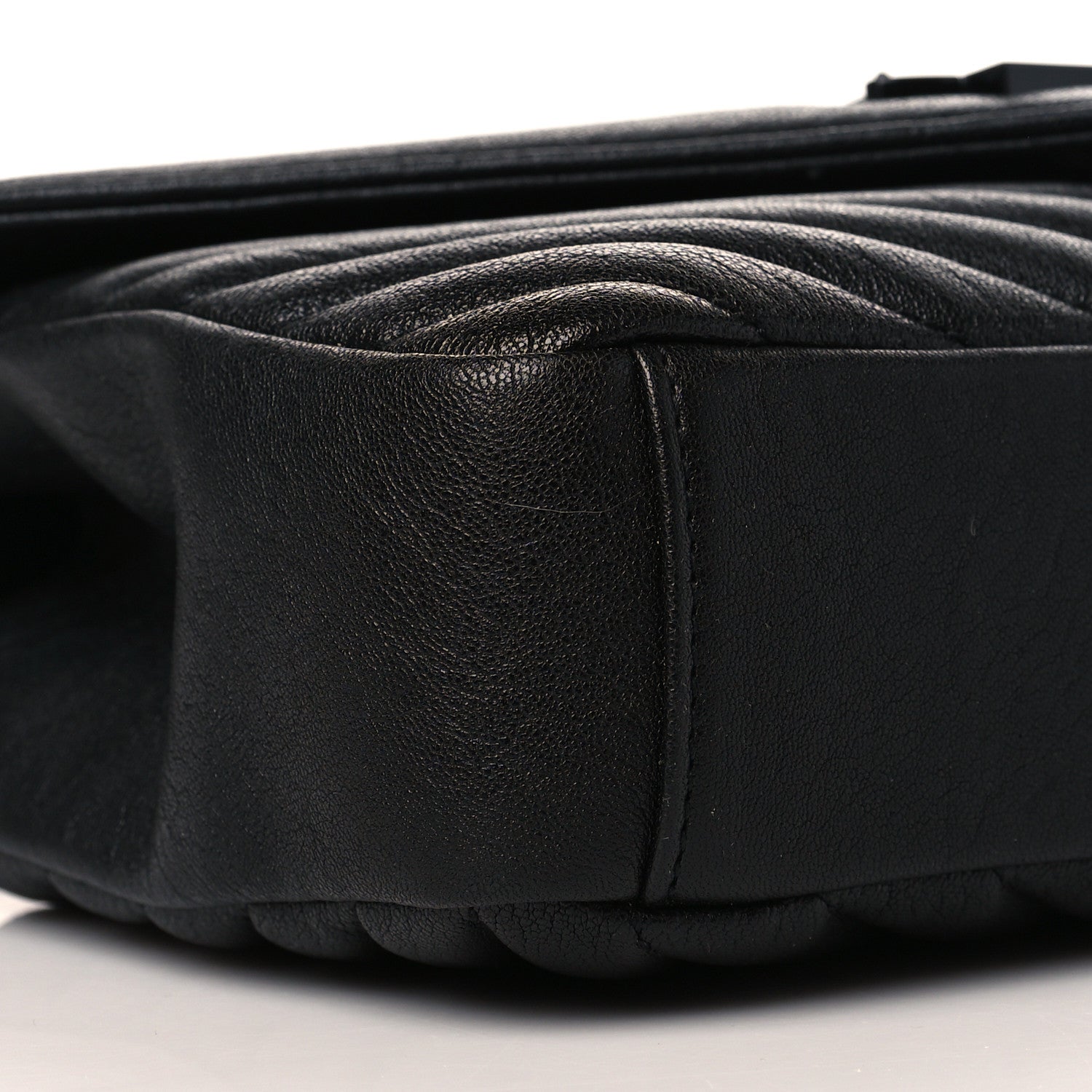 Saint Laurent Sheepskin Matelasse Chevron Monogram Monochrome Medium College Bag Black 8 of 9