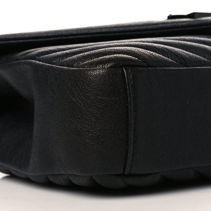 Saint Laurent Sheepskin Matelasse Chevron Monogram Monochrome Medium College Bag Black 8 of 9