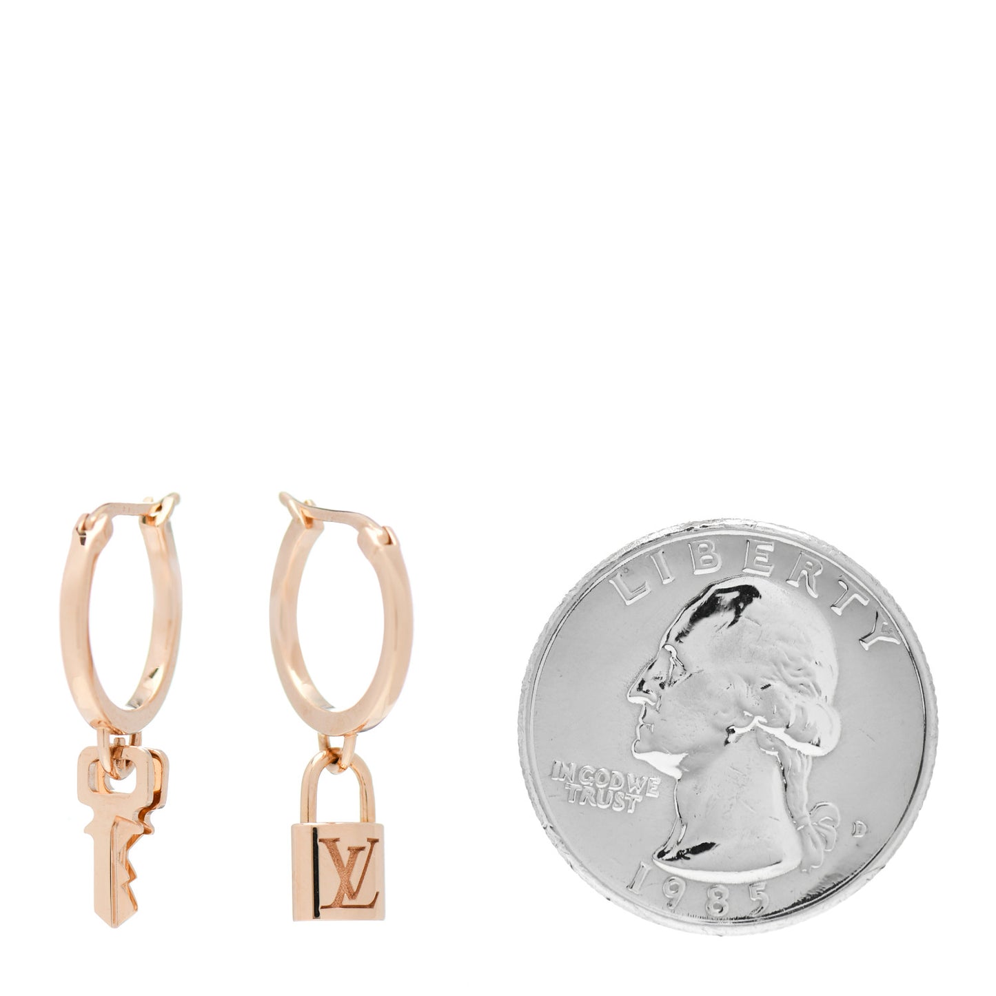 18K Pink Gold Lockit Hoop Earrings