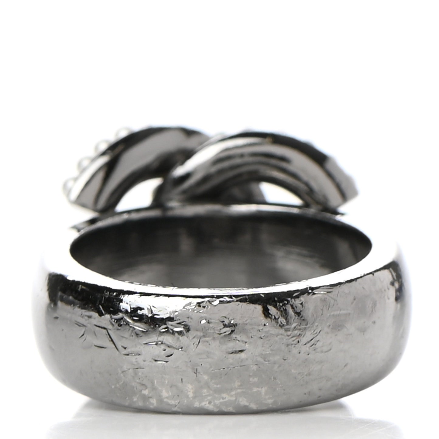 Crystal Pearl CC Ring 6.5 Silver