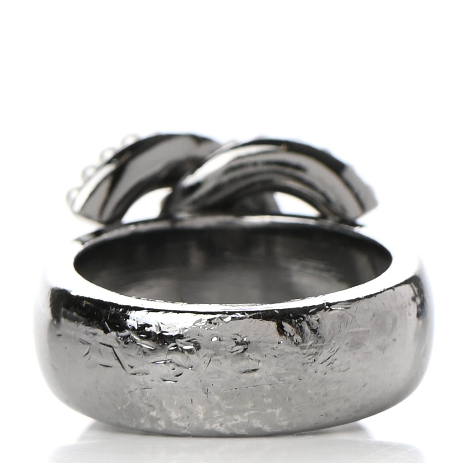 Chanel Crystal Pearl CC Ring 6.5 Silver 3 of 6