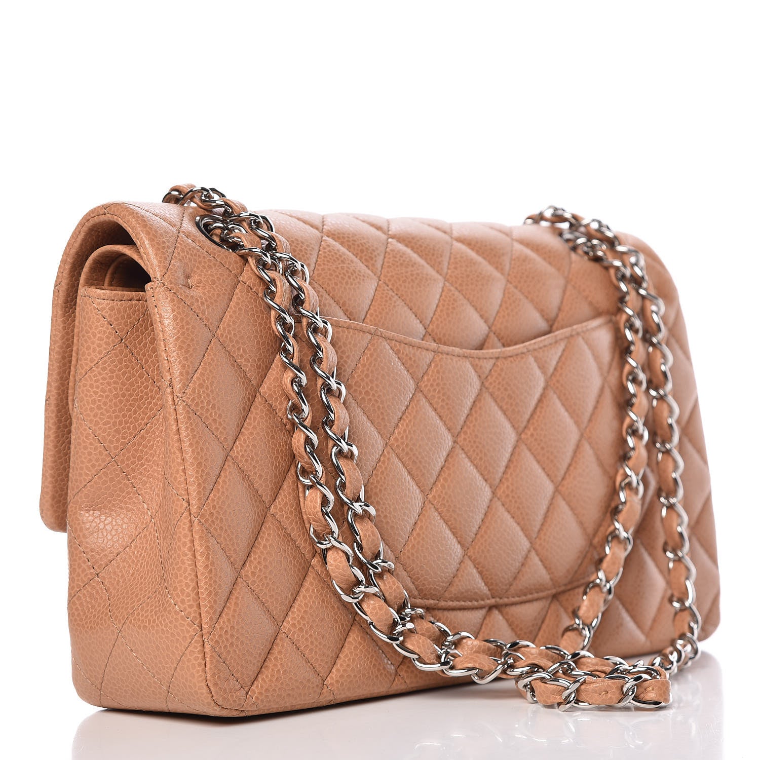 Chanel Caviar Quilted Medium Double Flap Dark Beige 3 of 10