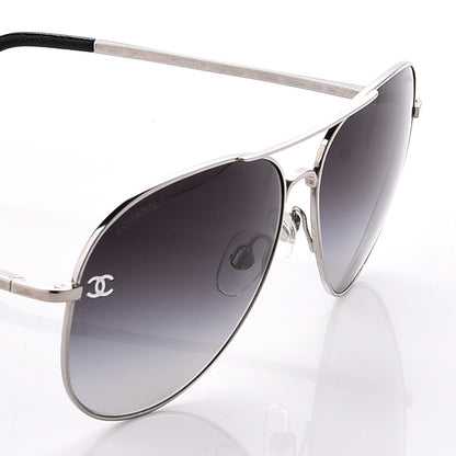 Chanel Aviator CC Sunglasses 4189-T-Q Silver 6 of 9