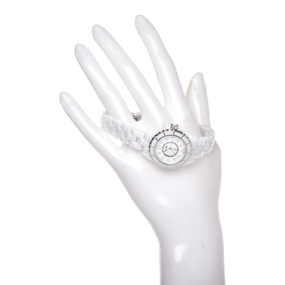 Chanel Stainless Steel Ceramic Diamond Mother of Pearl 29mm J12 Quartz Watch White 2 of 7