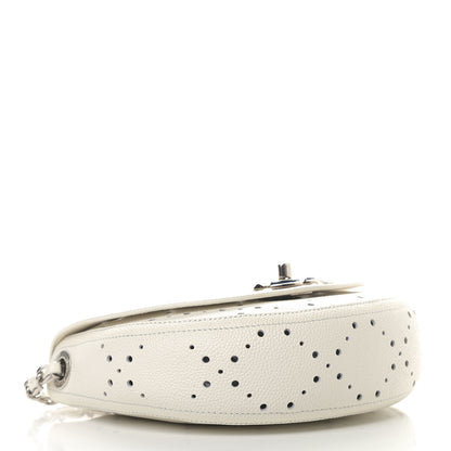 Chanel Caviar Perforated Messenger Bag White 3 of 5