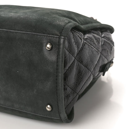 Chanel Iridescent Lambskin Aged Calfskin In The Mix Bowler Green 10 of 14