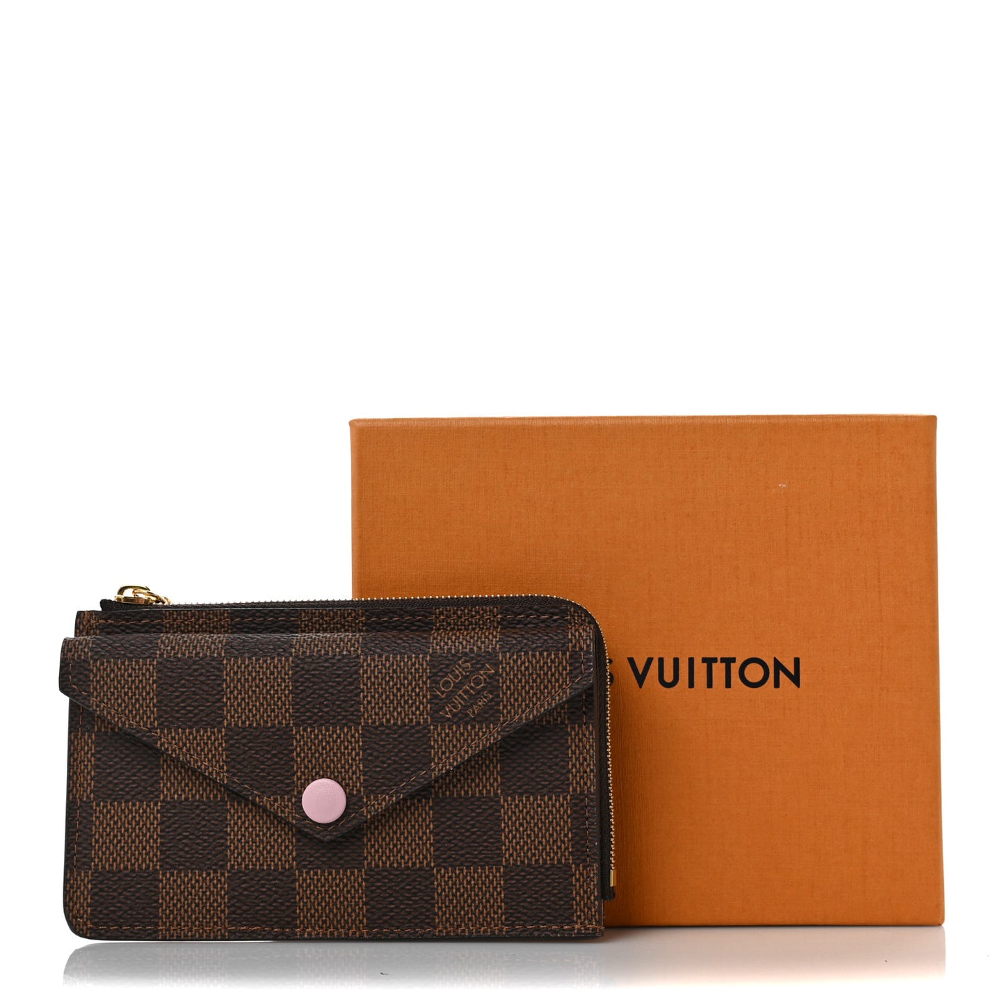 Damier Ebene Recto Verso Card Holder Rose Ballerine