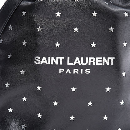 Saint Laurent Lambskin Star Printed Teddy Drawstring Bag Black 11 of 12