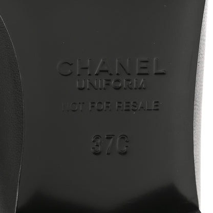 Chanel Calfskin Womens Stitched CC Loafers 37 Black 10 of 11
