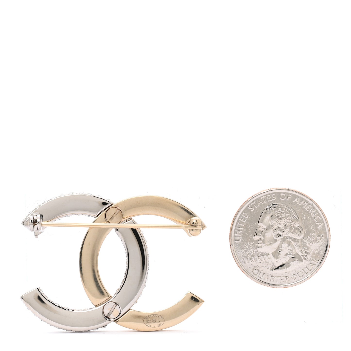 Crystal CC Brooch Light Gold Light Gold