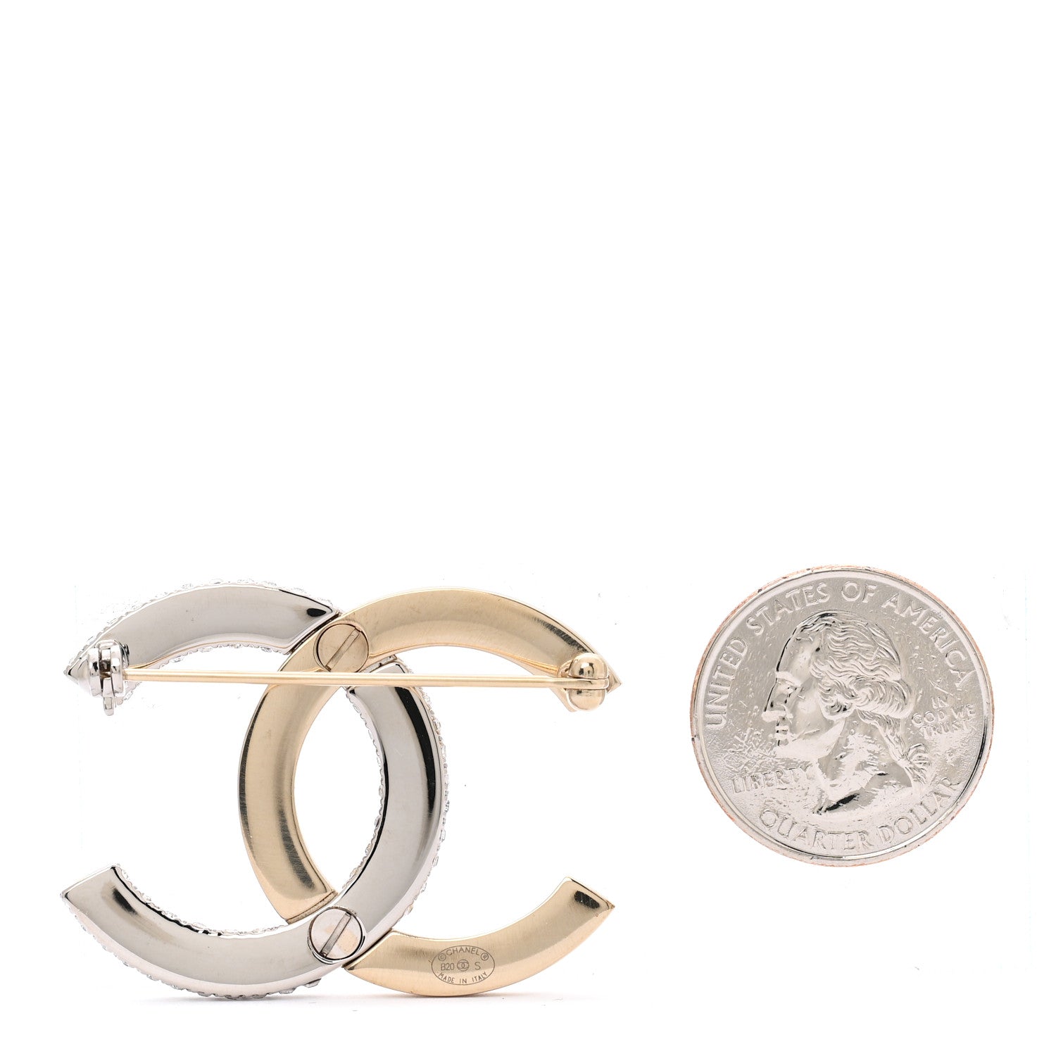 Chanel Crystal CC Brooch Light Gold Light Gold 2 of 4