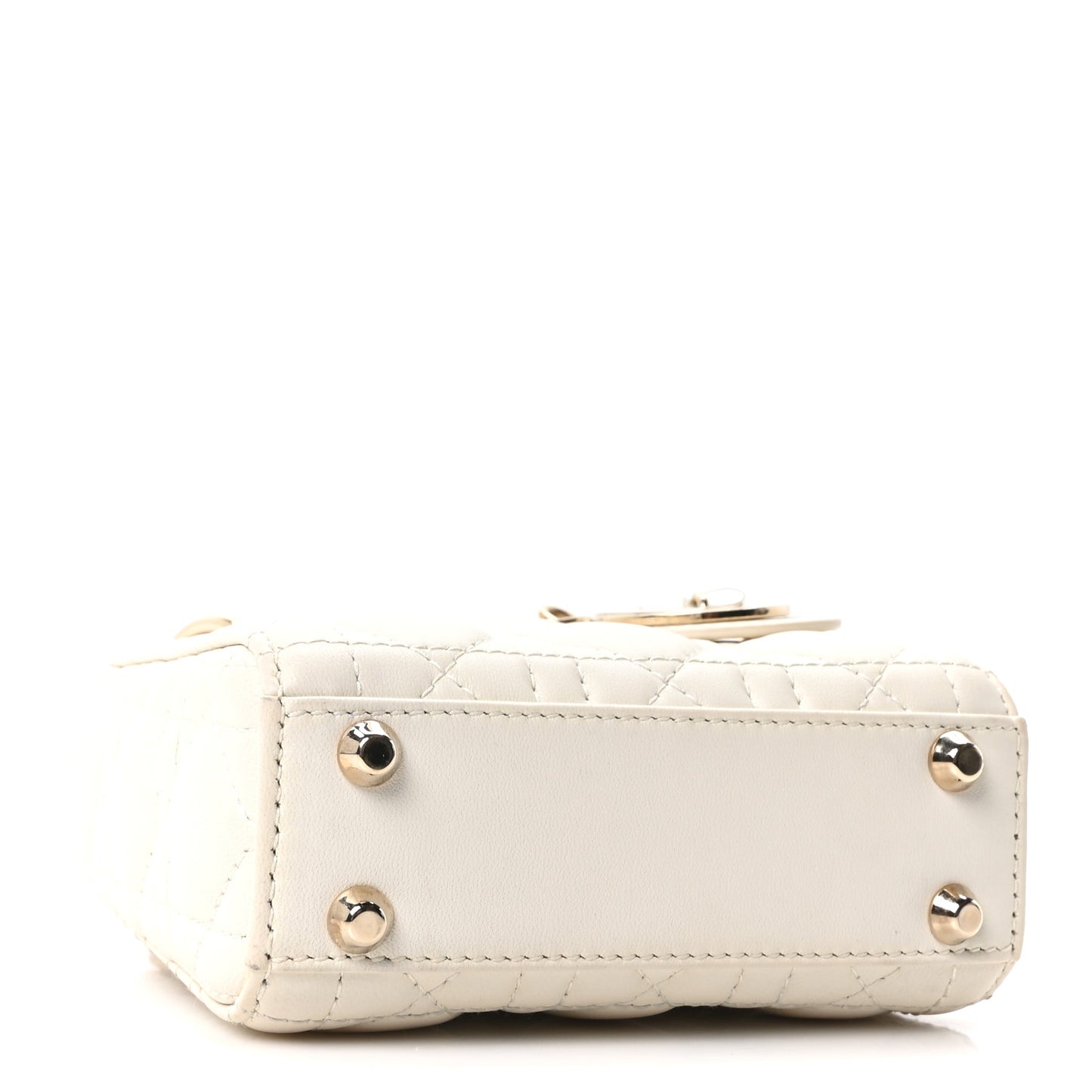 Lambskin Cannage Micro Lady Dior Latte