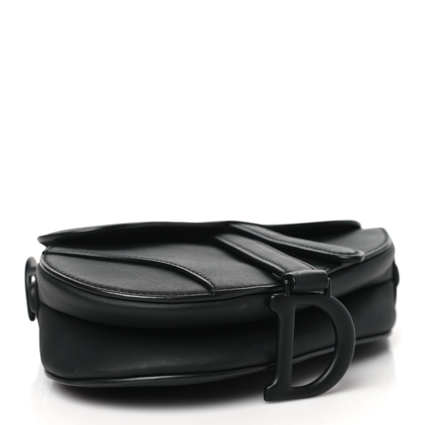 Ultra Matte Calfskin Mini Saddle Bag Black