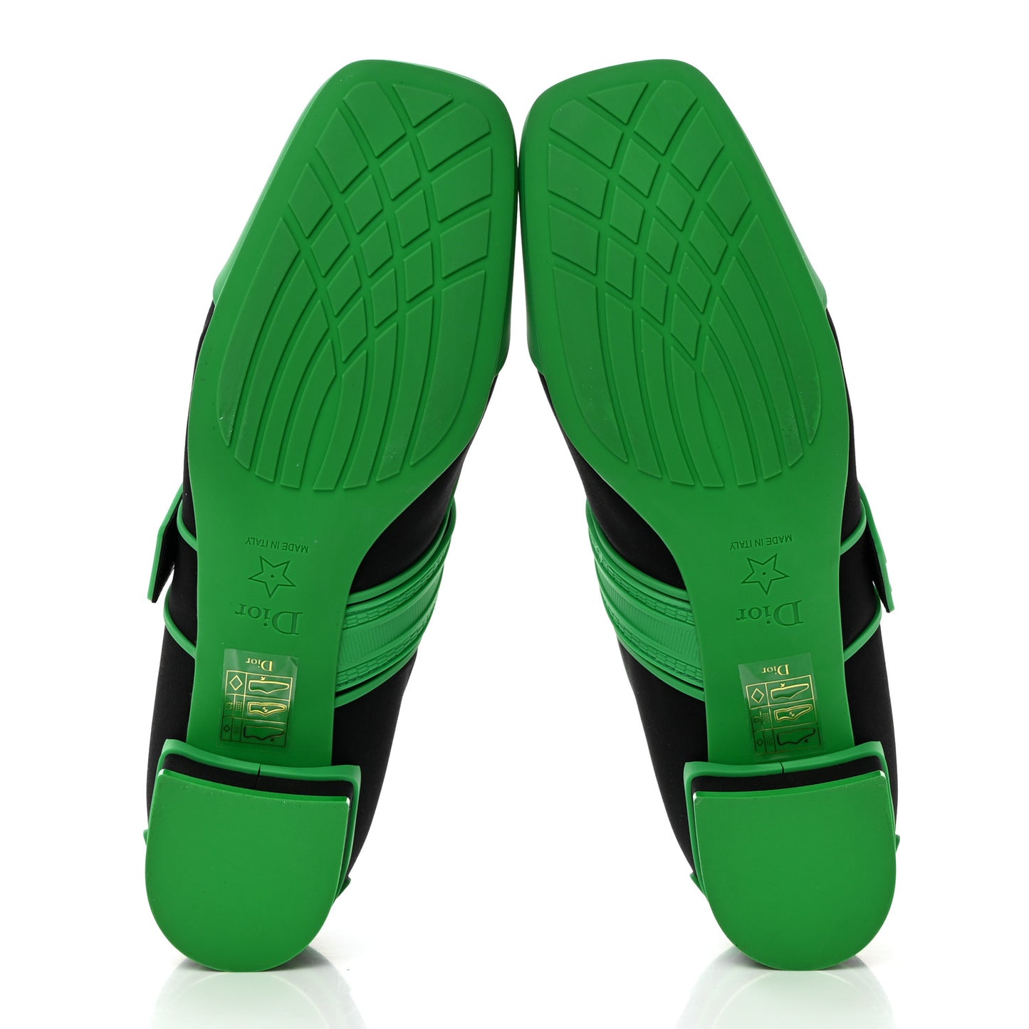 Neoprene Rubber Dior Roller Ballerina Flat 37 Black Green