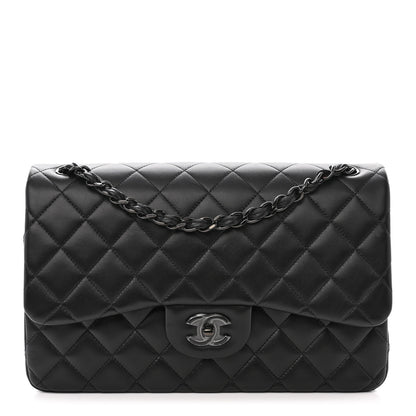 Chanel Lambskin Quilted Jumbo Double Flap So Black 1 of 10