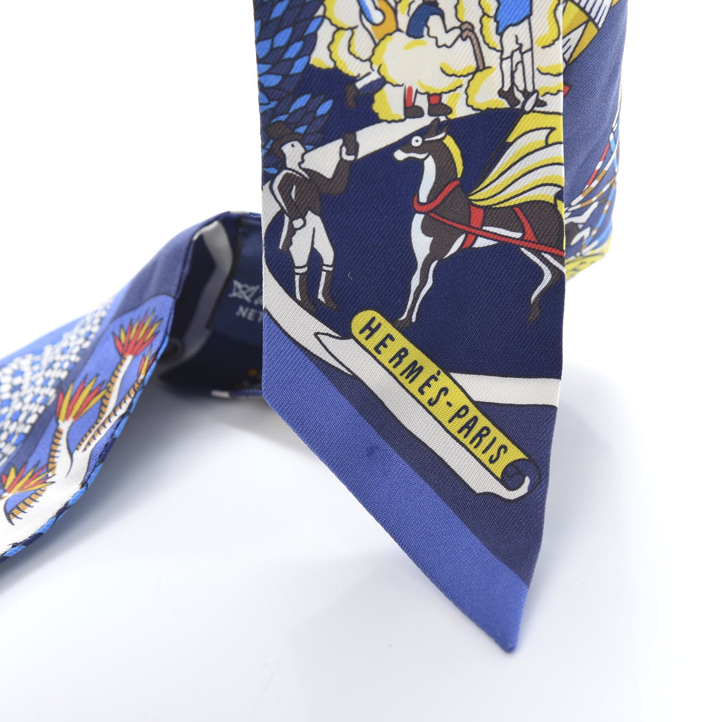 Silk Exposition Universelle Twilly Bleu Jaune Vif Rouge