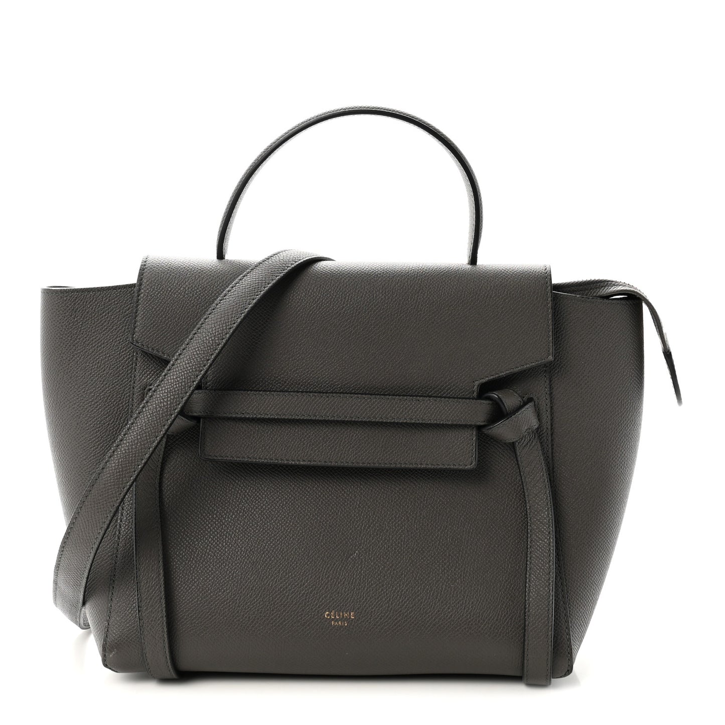 Grained Calfskin Micro Belt Bag Grey