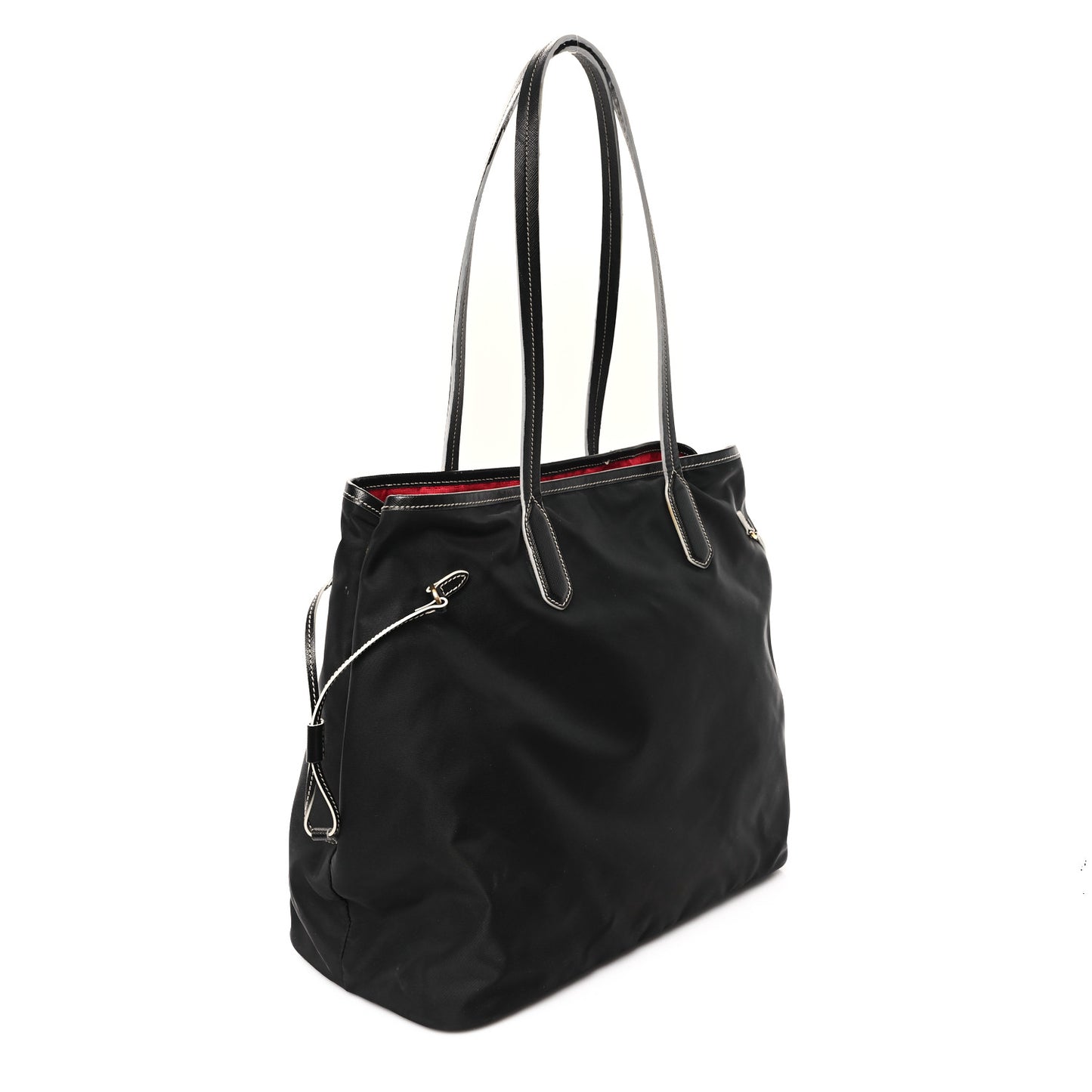 Tessuto Nylon Saffiano Shopping Tote Black