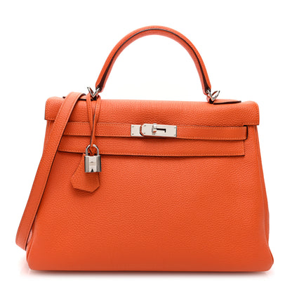 Hermes Togo Kelly Retourne 32 Orange 1 of 10
