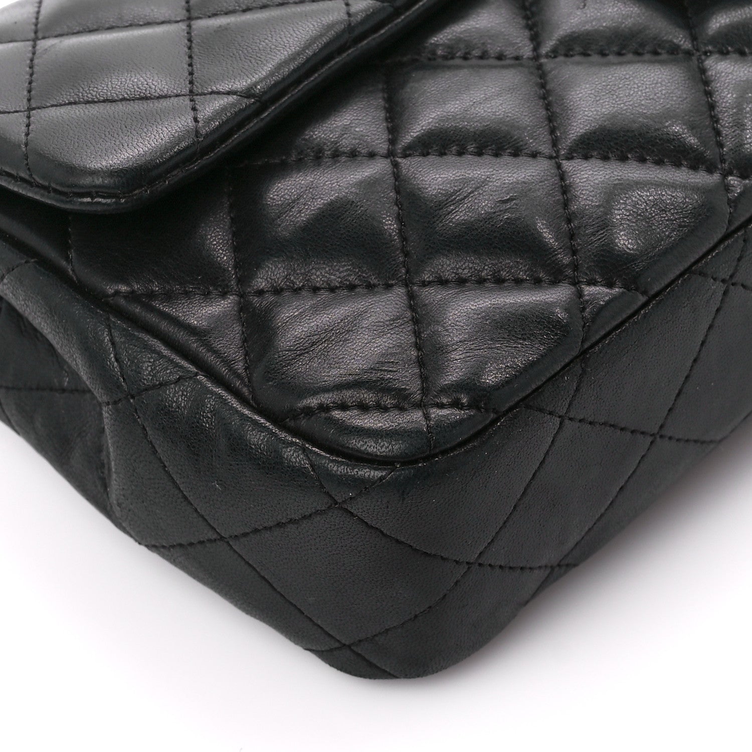 Chanel Lambskin Quilted East West Flap Black 10 of 11