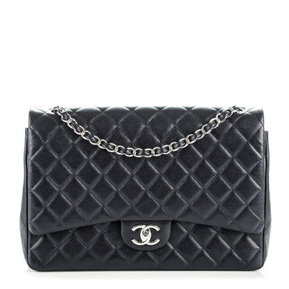 Chanel Caviar Quilted Maxi Double Flap Navy Blue 1 of 8