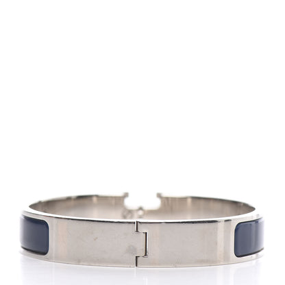 Hermes Narrow Enamel Clic Clac H Bracelet PM Bleu Nuit 2 of 6