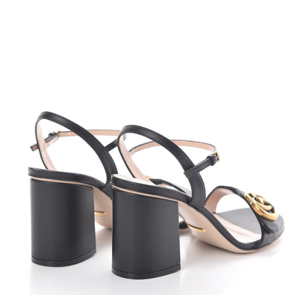 Gucci Lifford Calfskin GG Marmont Ankle Wrap 75mm Sandals 39 Black 5 of 9