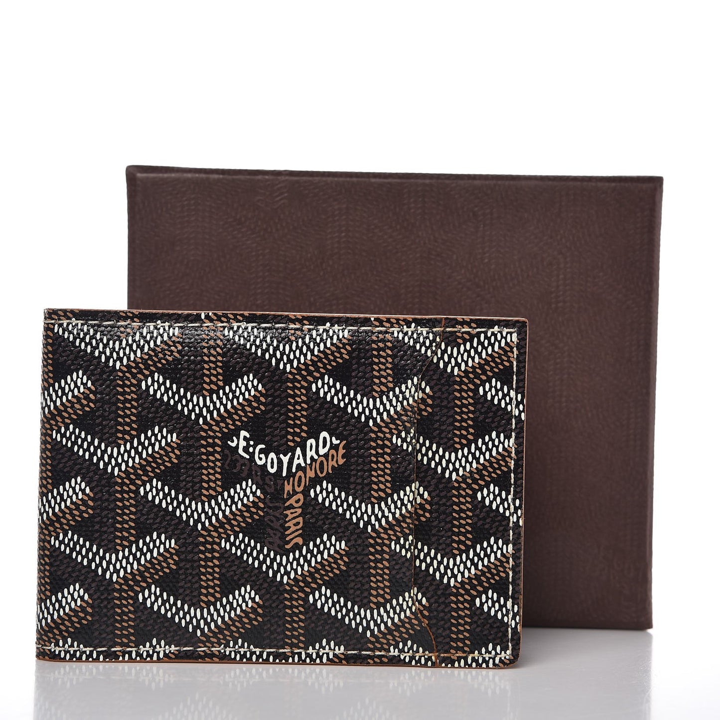 Goyardine Multi Slot Bi-Fold Wallet Black Gold