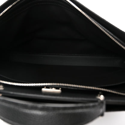 Fendi Cuoio Romano Selleria Vitello Grace Glazed Fabric FF 1974 Large Peekaboo Iconic Essential Satchel Black 6 of 10