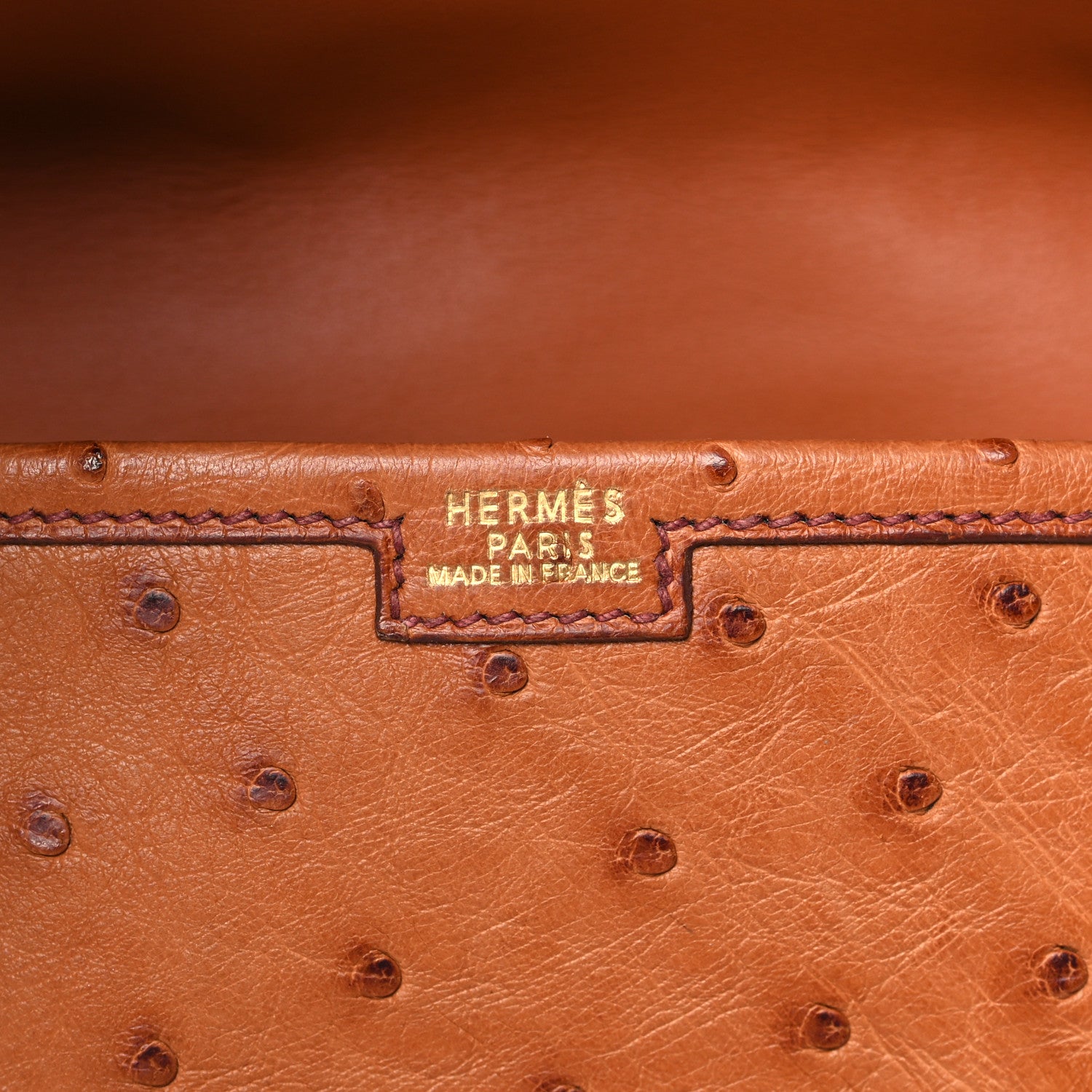Hermes Ostrich Jige PM Clutch Cognac 6 of 9