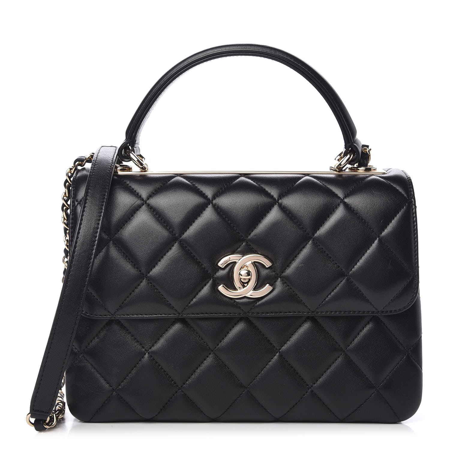 Chanel Lambskin Quilted Small Trendy CC Dual Handle Flap Bag Black 1 of 12