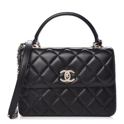 Chanel Lambskin Quilted Small Trendy CC Dual Handle Flap Bag Black 1 of 12