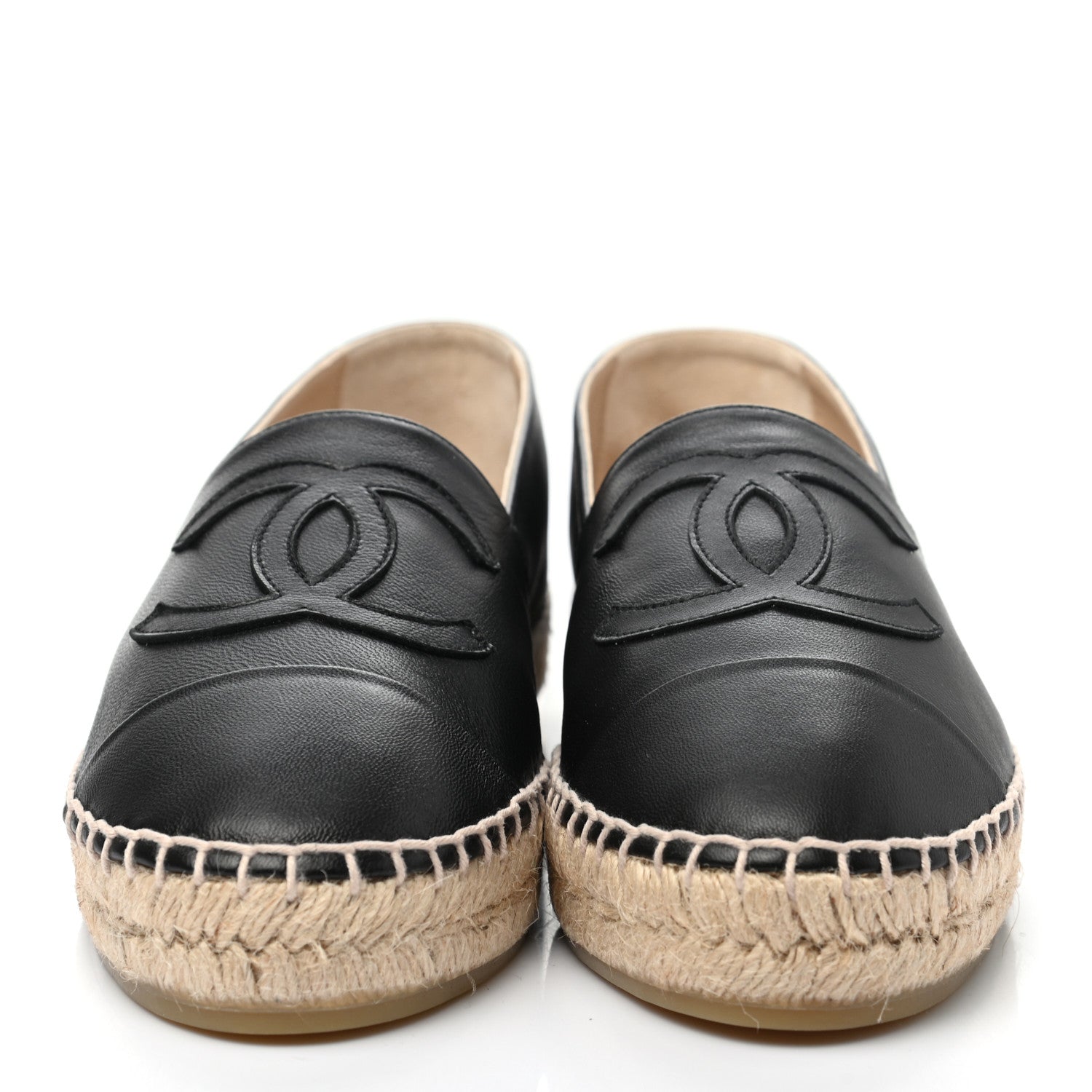 Chanel Lambskin CC Espadrilles 38 Black 2 of 9