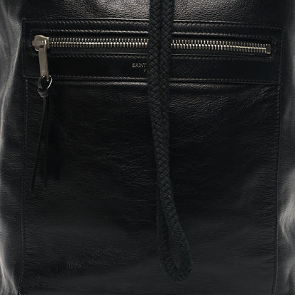 Saint Laurent Smooth Calfskin City Sailor Drawstring Backpack Black 7 of 10