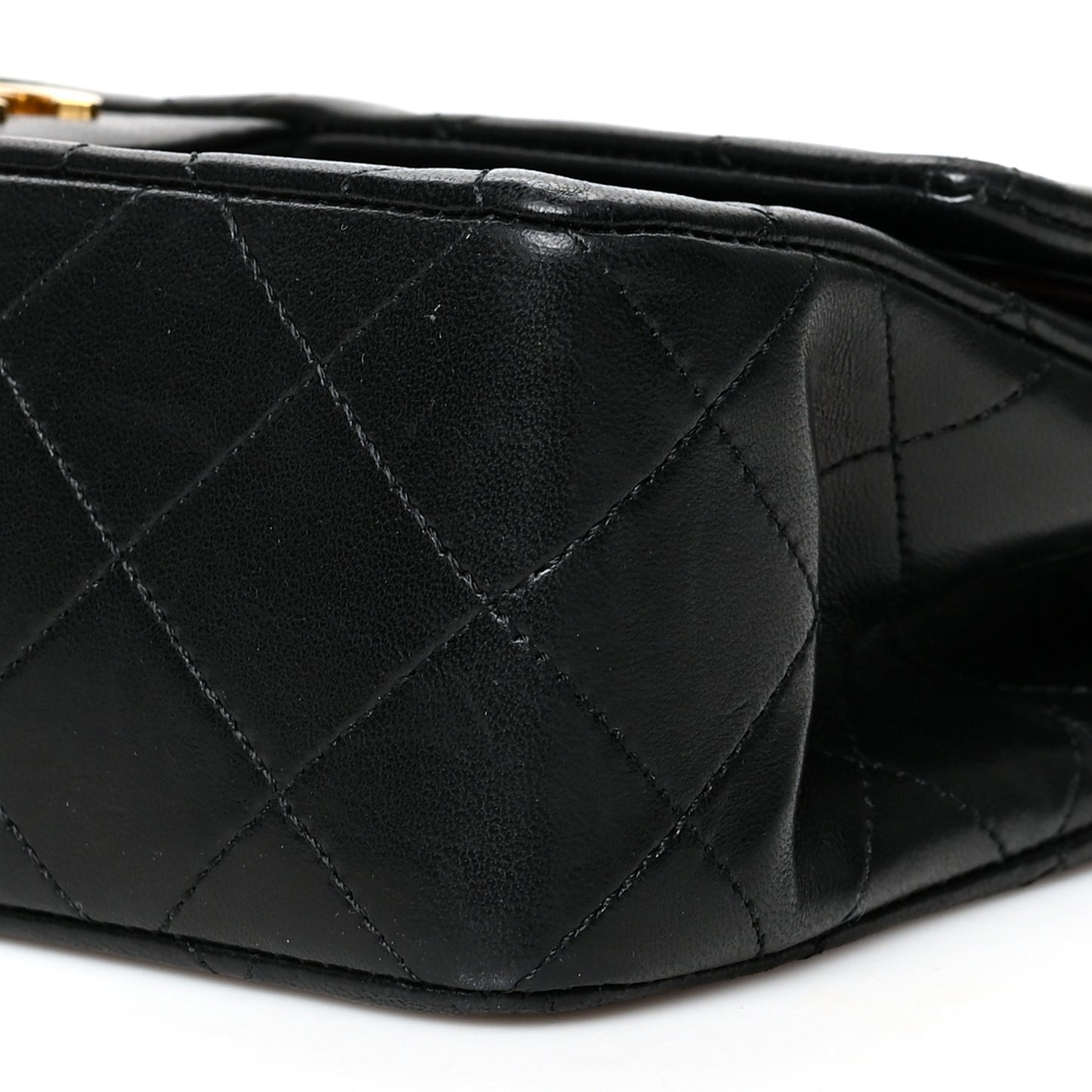 Lambskin Quilted Small Double Flap Black