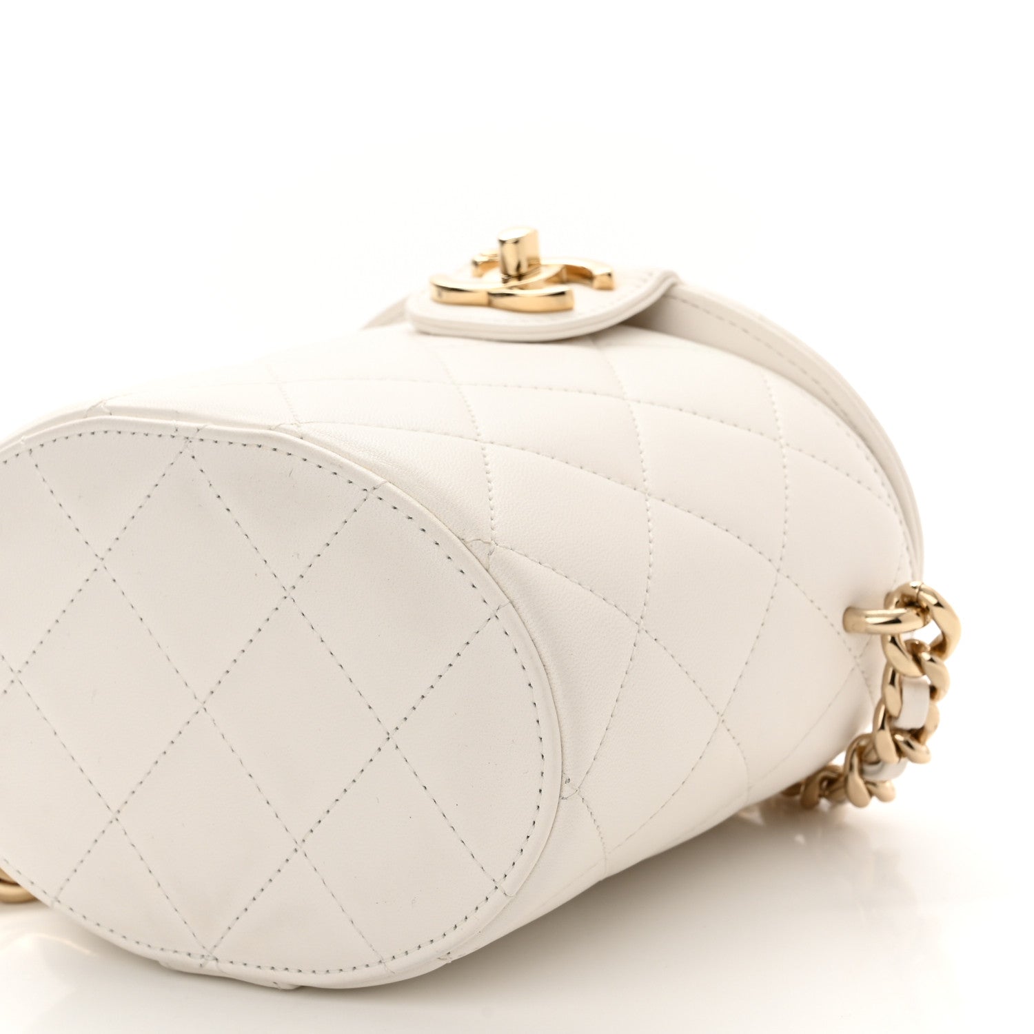 Chanel Lambskin Resin Elegant Chain Vanity Case White 11 of 11
